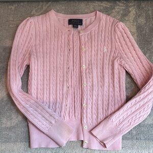 Polo by Ralph Lauren Girls’s Pink Cable Knit Sweater- size 6T
